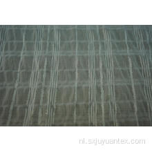 Polyester chiffon crinkle zilver lurex streep dobby stof